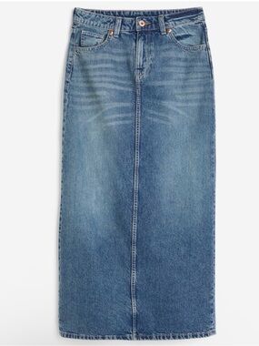 H&M Blue Denim Pencil Maxi Pencil Skirt